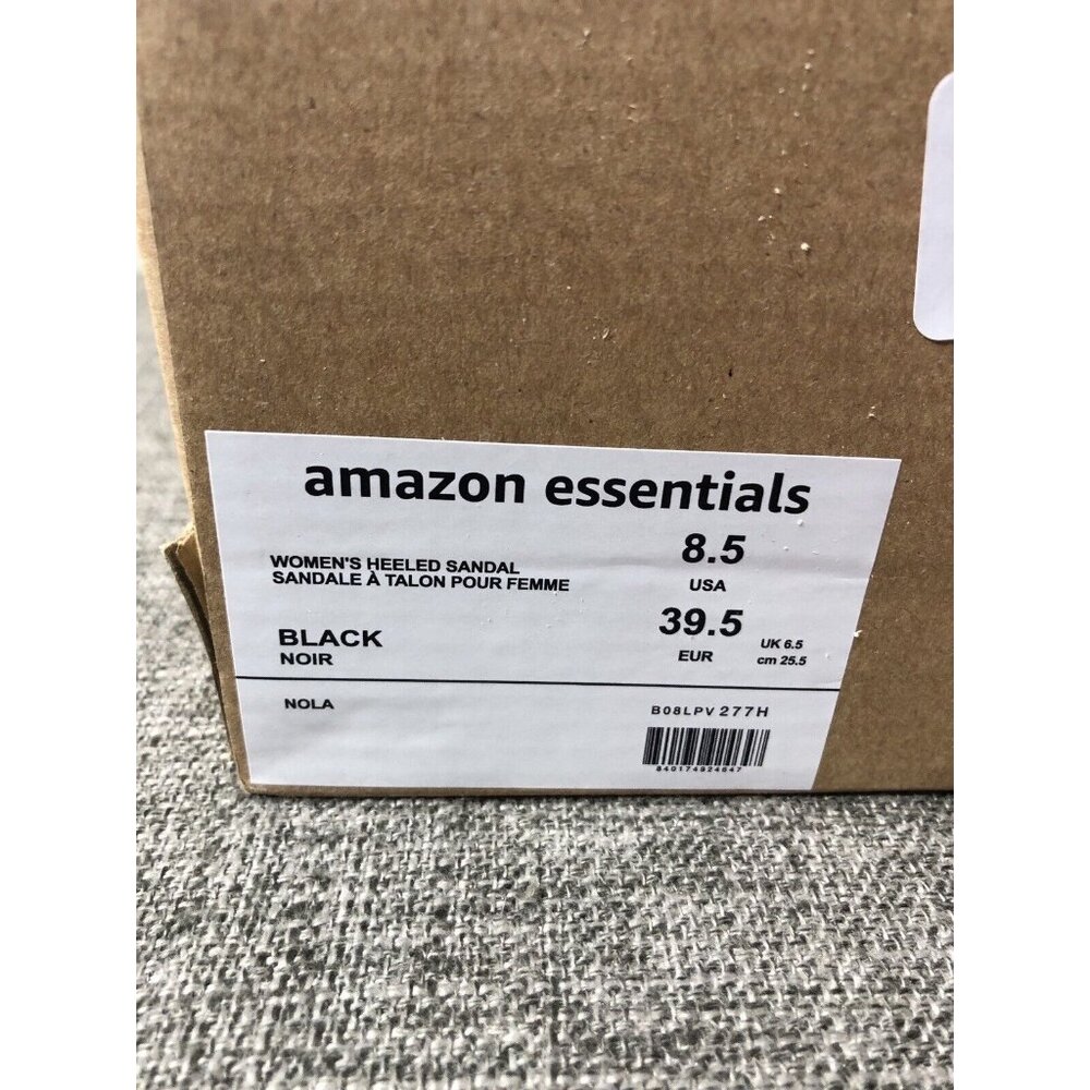 Womens Essentials Shoes Size 8.5 Black Heels Dress Sandals Open Toe Summer - Picture 8 of 8